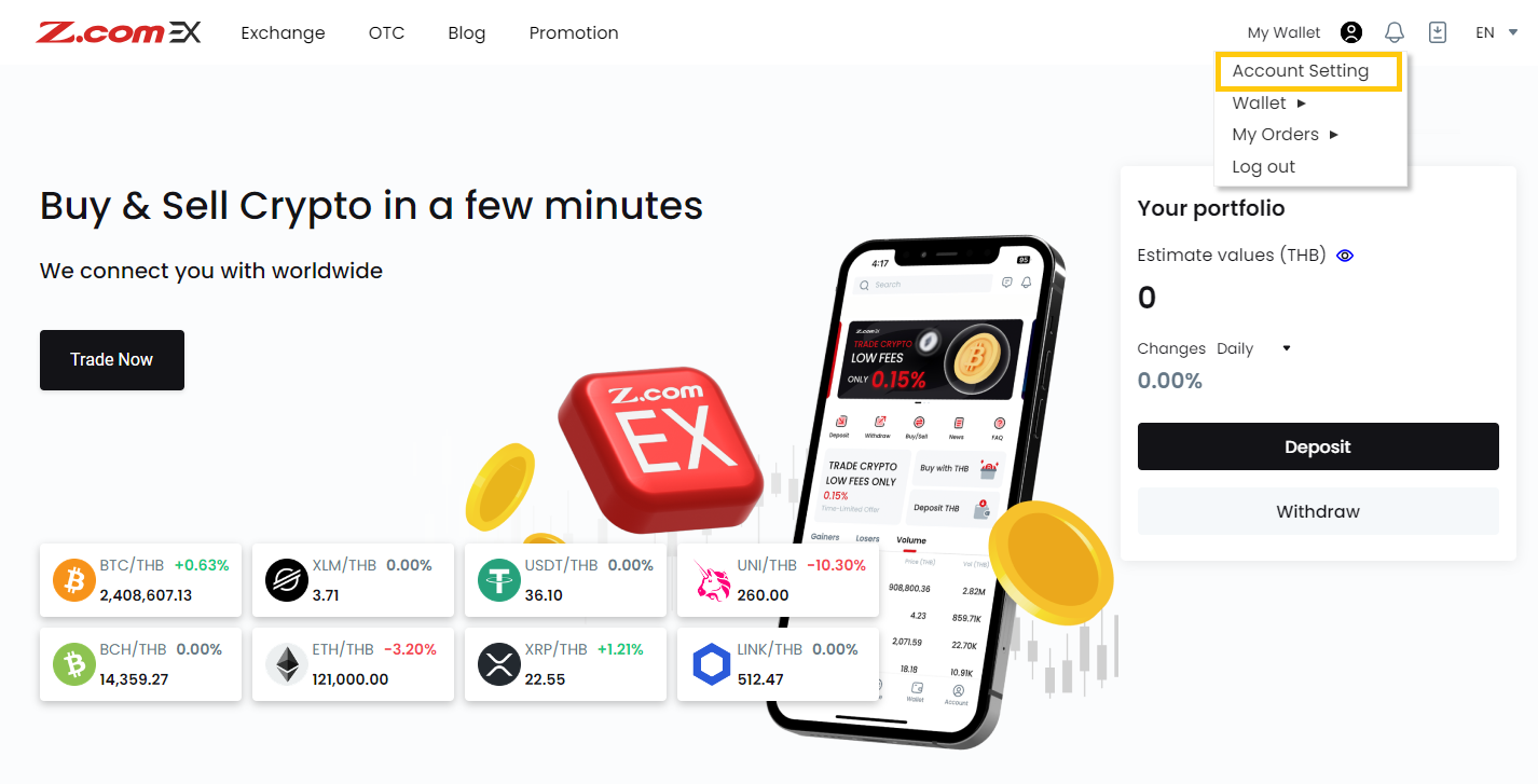 Adding bank account on website – Support Center | Z.com EX