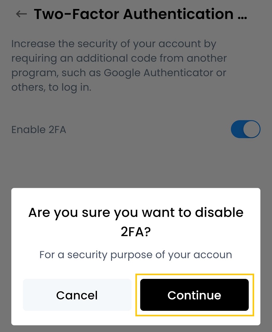 How to disable 2FA on application – Support Center | Z.com EX